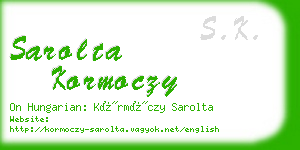 sarolta kormoczy business card